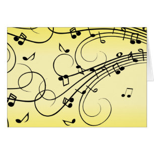 Fancy Music Notes Yellow