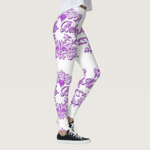 Fancy Purple Hello Baby Leggings