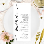 Fancy Script 4x9 Tarjeta De Menú Boda Para Placa<br><div class="desc">Una carta de boda de caligrafía de moda sencilla. Yo ofrezco un servicio de personalización gratuito,  si tienes alguna pregunta o petición especial,  por favor no dudes en contactarme.</div>