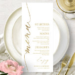 Fancy Script 4x9 Tarjeta De Menú Boda Para Placa<br><div class="desc">Una carta de boda de caligrafía de moda sencilla. Yo ofrezco un servicio de personalización gratuito,  si tienes alguna pregunta o petición especial,  por favor no dudes en contactarme.</div>