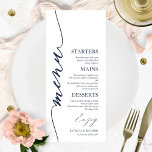 Fancy Script 4x9 Tarjeta De Menú Boda Para Placa<br><div class="desc">Una carta de boda de caligrafía de moda sencilla. Yo ofrezco un servicio de personalización gratuito,  si tienes alguna pregunta o petición especial,  por favor no dudes en contactarme.</div>