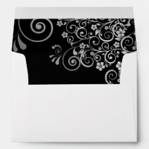 Fancy Silver Filigree sobre el Boda negro