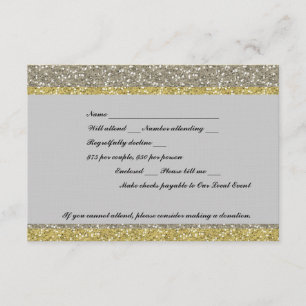 Fancy Silver Gold Purpurina Event RSVP