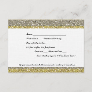 Fancy Silver Gold Purpurina Look Event RSVP