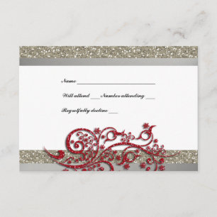 Fancy Silver Red Purpurina Snowflakes RSVP