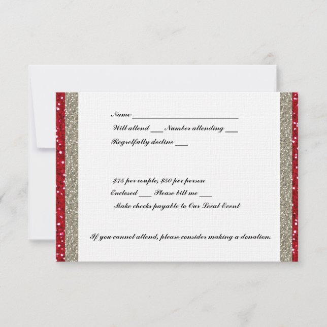 Fancy Silver y Red Event RSVP (Anverso)