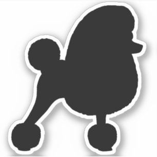Fancy Toy Poodle Dog Silhouette Vinyl Pegatina