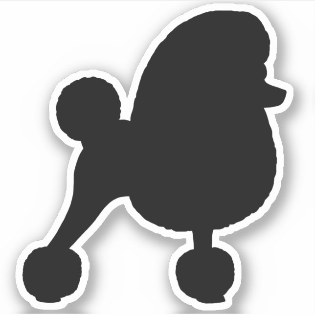 Fancy Toy Poodle Dog Silhouette Vinyl Pegatina (Anverso)