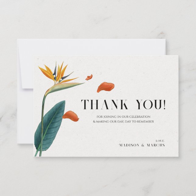 Fancy Tropical Flowers Boda-Gracias Tarjeta 2 (Anverso)