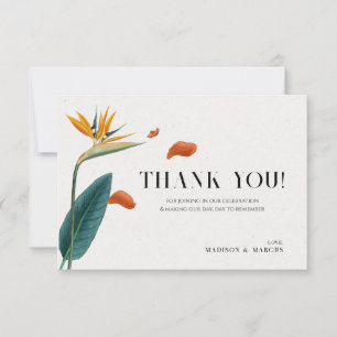Fancy Tropical Flowers Boda-Gracias Tarjeta 2