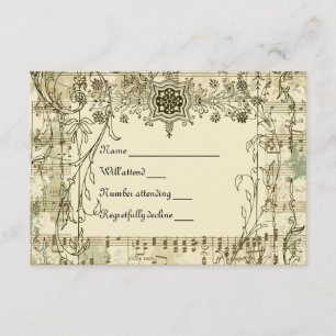 Fancy Vintage Music Rsvp con sobres