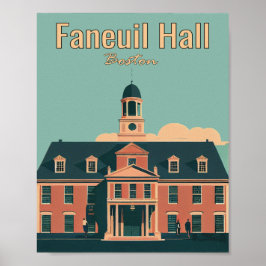 Faneuil Hall Boston Poster de Arte Minimalista