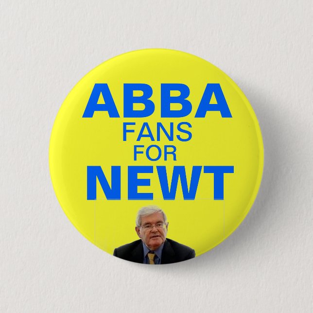 Fans de Abba para el botón de Newt Gingrich (Anverso)