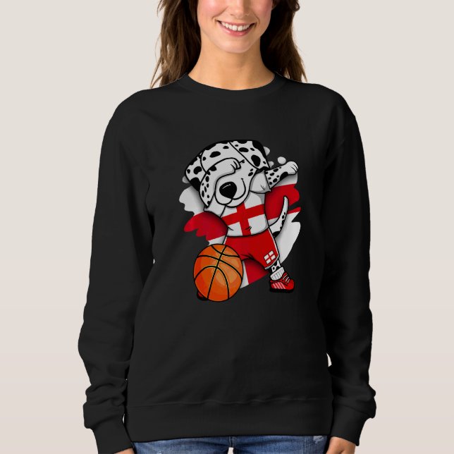 Fans de baloncesto Dabbing Dalmatia England Jersey (Anverso)