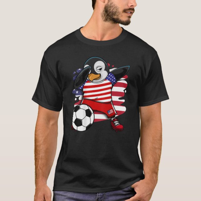 Fans de fútbol de Dabbing Penguin America Jersey U (Anverso)