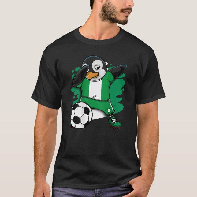 Fans de fútbol de Jersey de Dabbing Penguin Nigeri (Anverso)