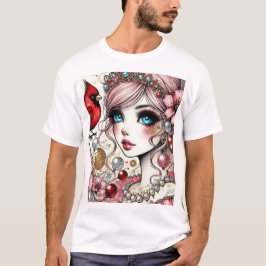 Fantasía Anime Manga Chica Rin ama su camiseta de 