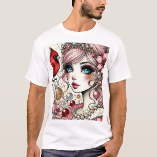Fantasía Anime Manga Chica Rin ama su camiseta de