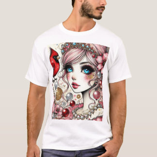 Fantasía Anime Manga Chica Rin ama su camiseta de 