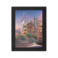 Fantasía arábica vivienda palmeras arte digital