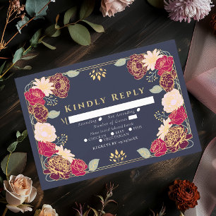 Fantasía Azul Encantada Flor Boda Jardín RSVP