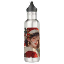 Fantasía Botella de agua romántica Santa Chica
