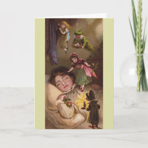 Fantasía castillos elfos vintage de Navidad