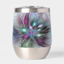 Fantasía colorida Resumen Flor Fractal Moderna