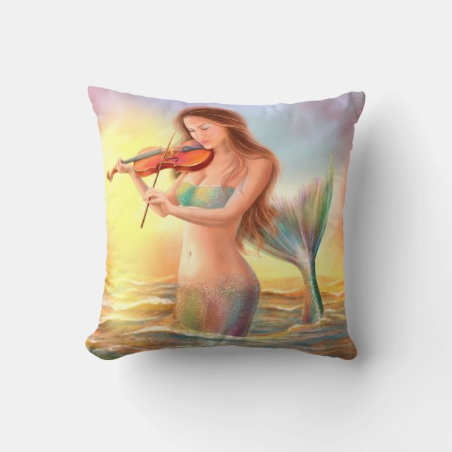Fantasía de almohada de sirena juega con el violín (Anverso)