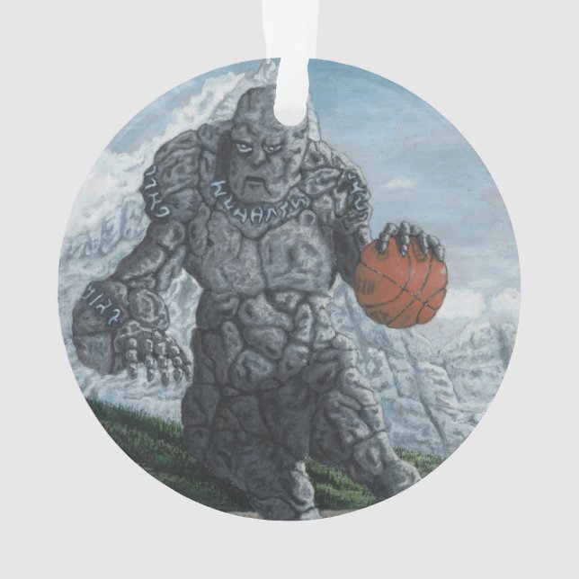 Fantasía de baloncesto de Stone Golem Ornamento ac (Reverso)