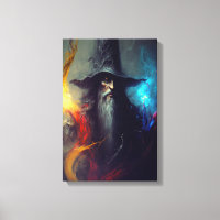 Fantasia de Brujo Oscuro en Lienzo | Arte de Mago