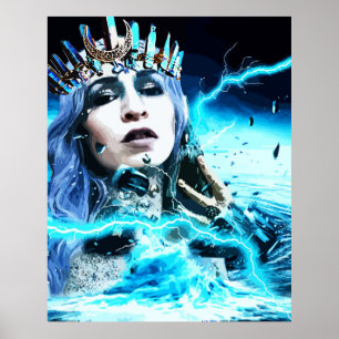 Fantasía de diosa oceánica arte abstracto