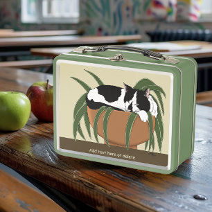 Fantasía de la planta blanca y negra del gato