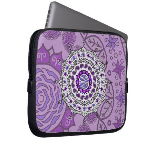 Fantasía de Mehndi Funda para Portátil Plateada