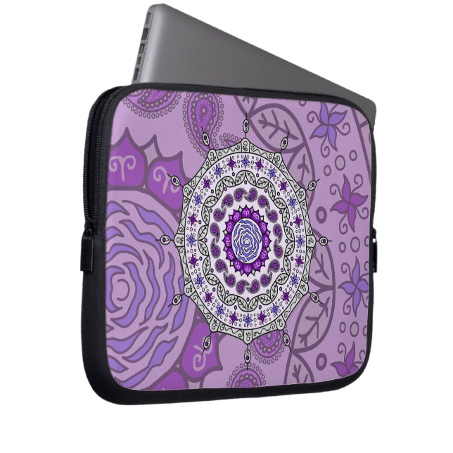 Fantasía de Mehndi Funda para Portátil Plateada (Anverso derecho)