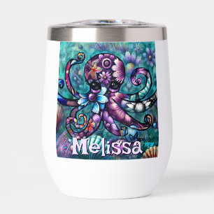 Fantasía de Octopus floral Verde azulada personali