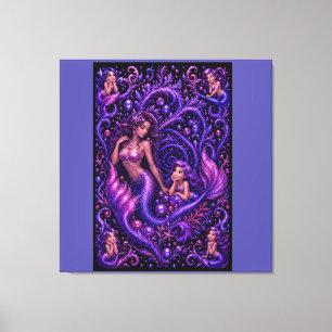 Fantasia de Sirena Morada Duo Sueño Oceánico Arte