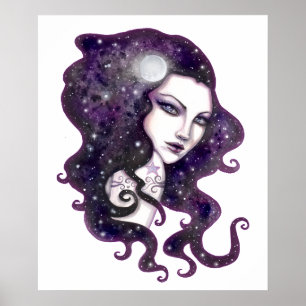 Fantasía de Skye nocturna Obra de arte celeste