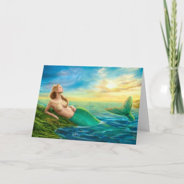 Fantasía de tarjetas de felicitación sirena al ata (Anverso)