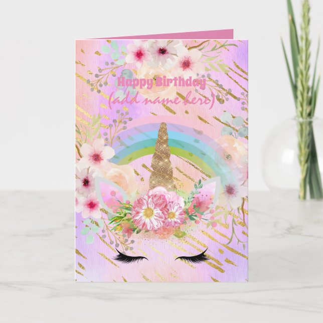 Fantasía de Unicorn - Tarjeta de cumpleaños para C (Anverso)