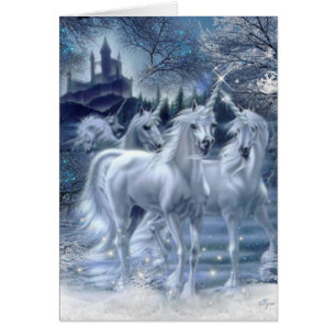 Fantasía de Unicornio de invierno mágico