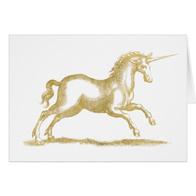 Fantasía del unicornio del purpurina del oro (Anverso (Horizontal))