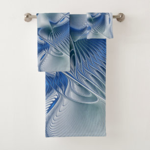 Fantasía dinámica abstracta tonos azules arte frac