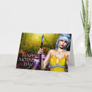 Fantasía Elf con tarjeta del día de la madre del p
