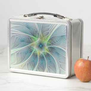 Fantasía Flor Fractal Verde Azul