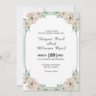 Fantasía Flor Hermosa plantilla de diseño de tarje