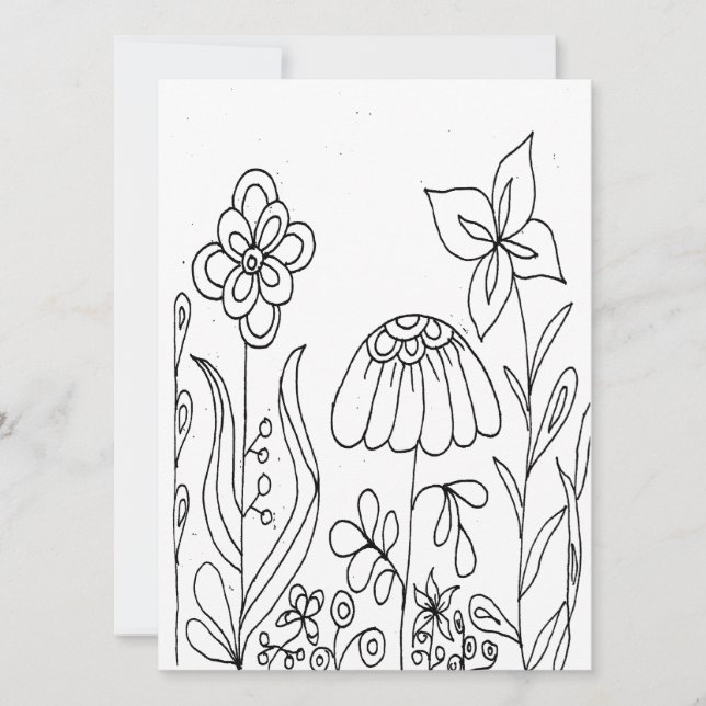 Fantasía Flor Jardín Colores Tarjeta (Anverso)