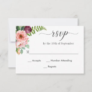 Fantasía Floral Watercolor Wedding RSVP