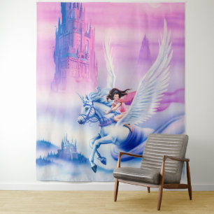 Fantasía gigante tapiz de la princesa Unicornio