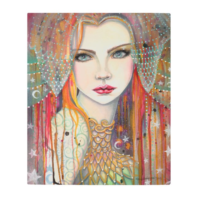 Fantasía gitana mujer arte Metalizado imprime bohe (Anverso)